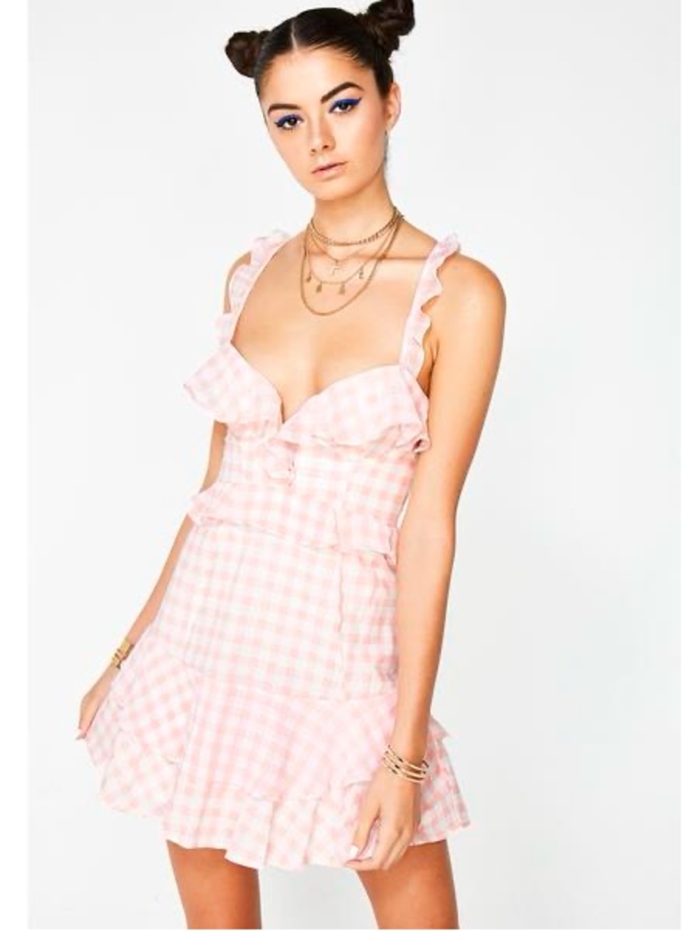 For Love of Lemons Dixie Gingham Mini Dress size M - Picture 3 of 9